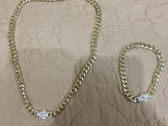 Lant si bratara placat cu aur de 14k